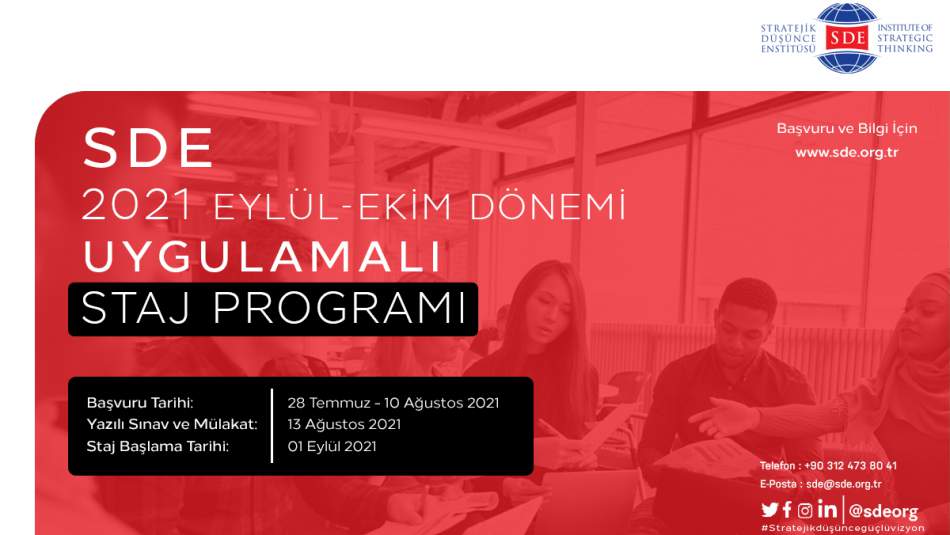 SDE 2021 EYLÜL-EKİM DÖNEMİ UYGULAMALI STAJ PROGRAMI