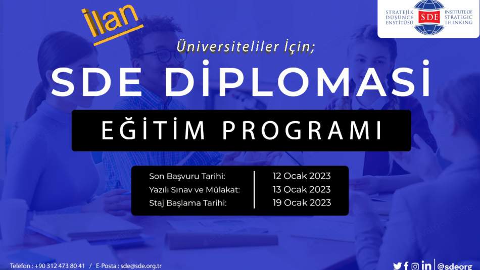 SDE 2023 “DİPLOMASİ EĞİTİM PROGRAMI” İlanı