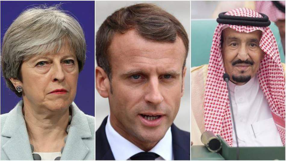 Theresa May ve Macron Kral Selman ile görüştü