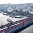 "Bir Güneş Doğuyor" Sloganıyla Galata Köprüsü'nde Yapılan Mitinge Yüksek Katılım