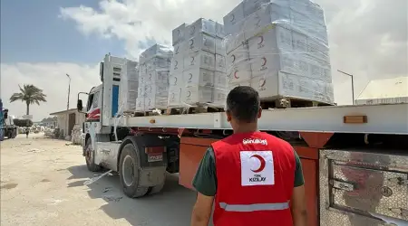 Kızılay’ın Yardım Tırları Gazze’ye Girmeye Başladı