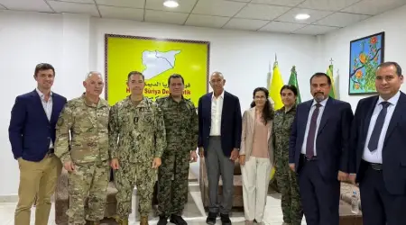 Suriye Cumhurbaşkanı Şara, ABD’nin Suriye Temsilcisi Barrack, CENTCOM Komutanı Cooper ve Mazlum Abdi’yi Kabul Etti
