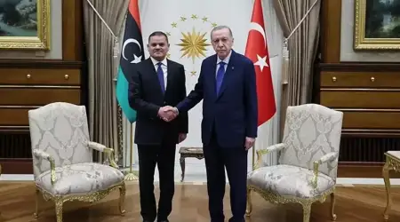 Cumhurbaşkanı Erdoğan Libya Milli Birlik Hükümeti Başbakanı Dibeybe ile Görüştü