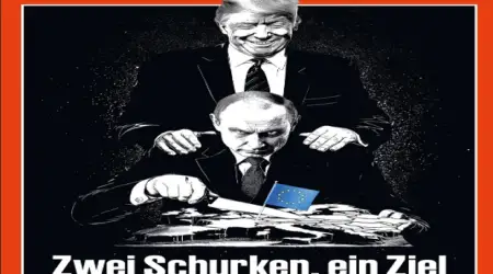 Alman Der Spiegel ABD’yi Karşısına Aldı: Son Kapakta Trump ve Putin İki Kötü Adam Olarak Gösterildi