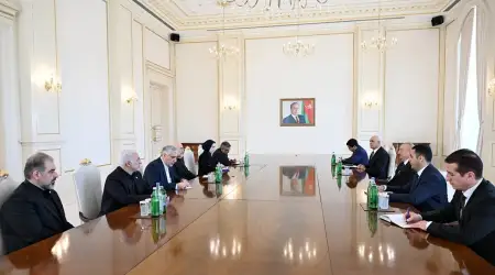 İran Meclis Başkanı Muhammed Bakır Kalibaf ile Azerbaycan Cumhurbaşkanı Aliyev Bir Araya Geldi