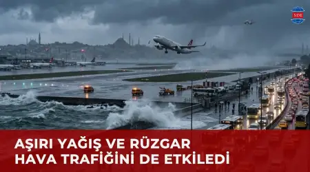 Şiddetli Yağış ve Aşırı Rüzgar Nedeniyle İstanbul’da 43 Uçuş Başka Yerlere Yönlendirildi