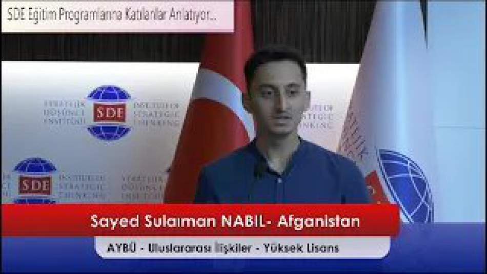 Sayed Sulaiman NABİL: SDE Bizleri Aktif Bireyler Yaptı